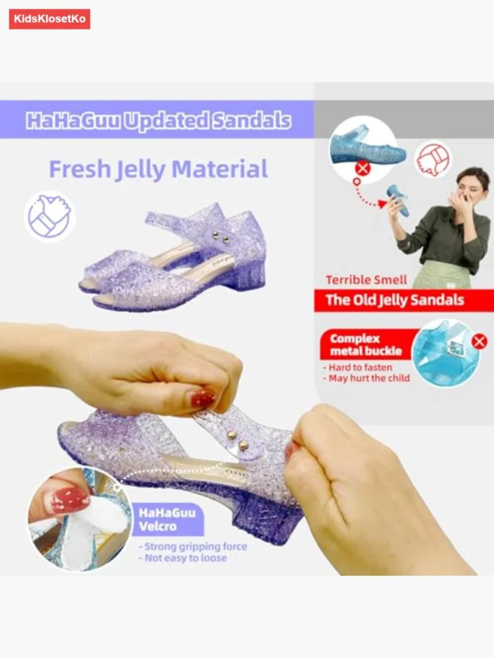 Girls Jelly Princess Flats Sandals Dress Up Cosplay Shoes